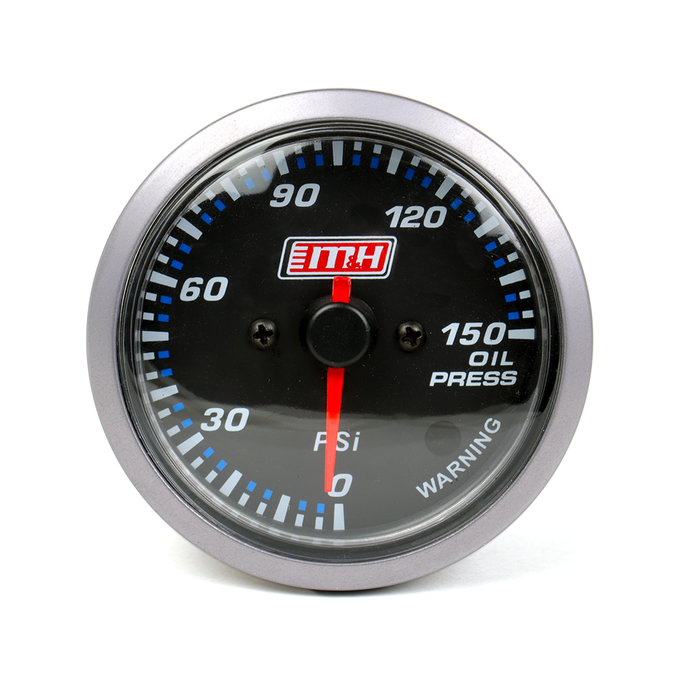 M&H Electrical Oil Pressure Gauge Black