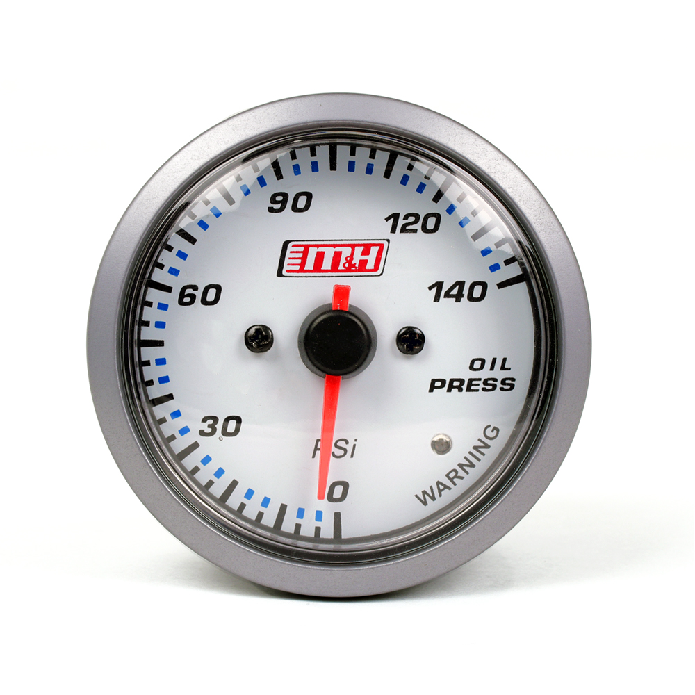 M&H Electrical Oil Pressure Gauge White